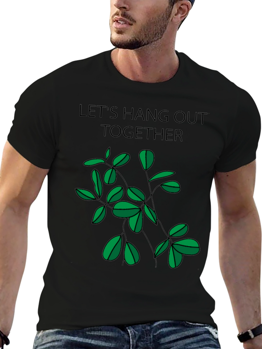 Lets Hang Out Together Black T-Shirt