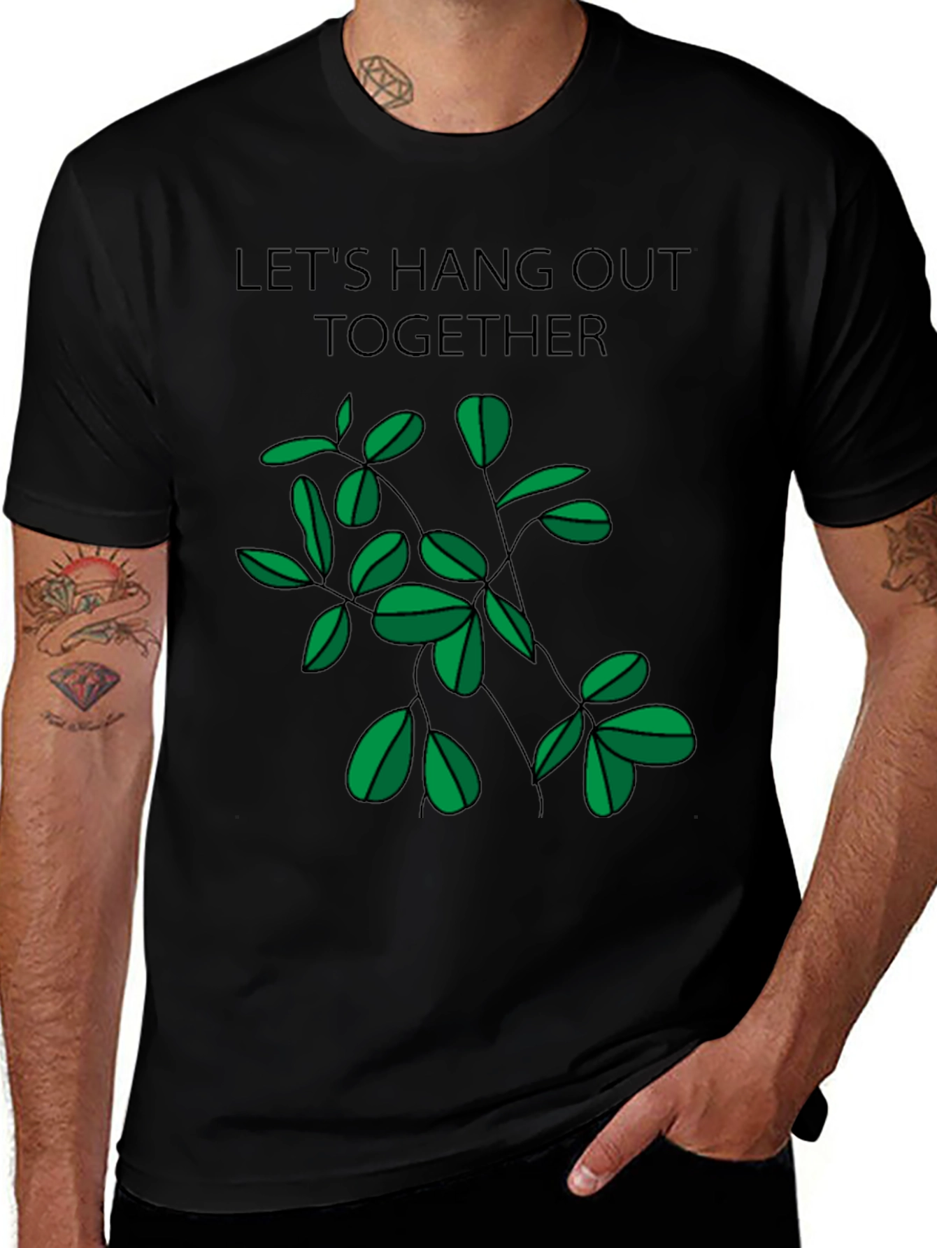Lets Hang Out Together Black T-Shirt