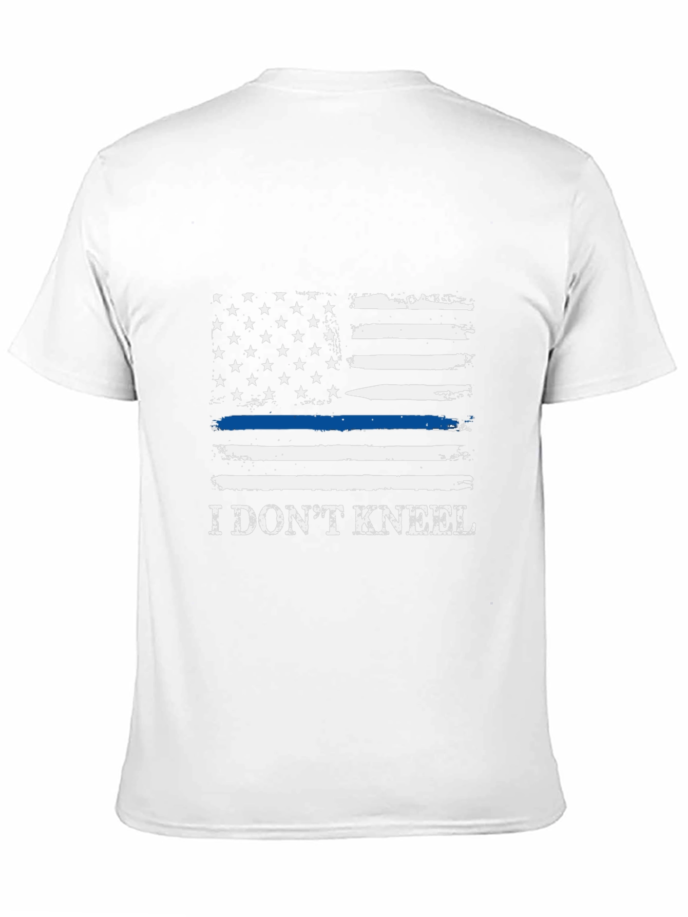 I Dont Kneel Thin Blue Line American Flag T-Shirt