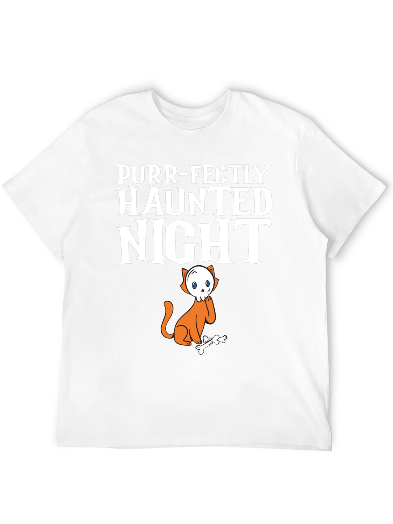 Purr-Fectly Haunted Night Halloween Cat T-Shirt