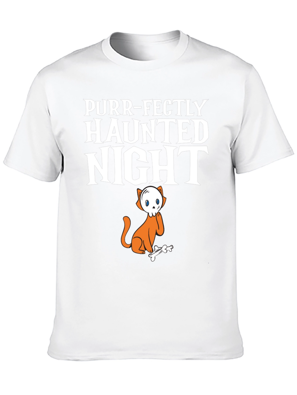 Purr-Fectly Haunted Night Halloween Cat T-Shirt