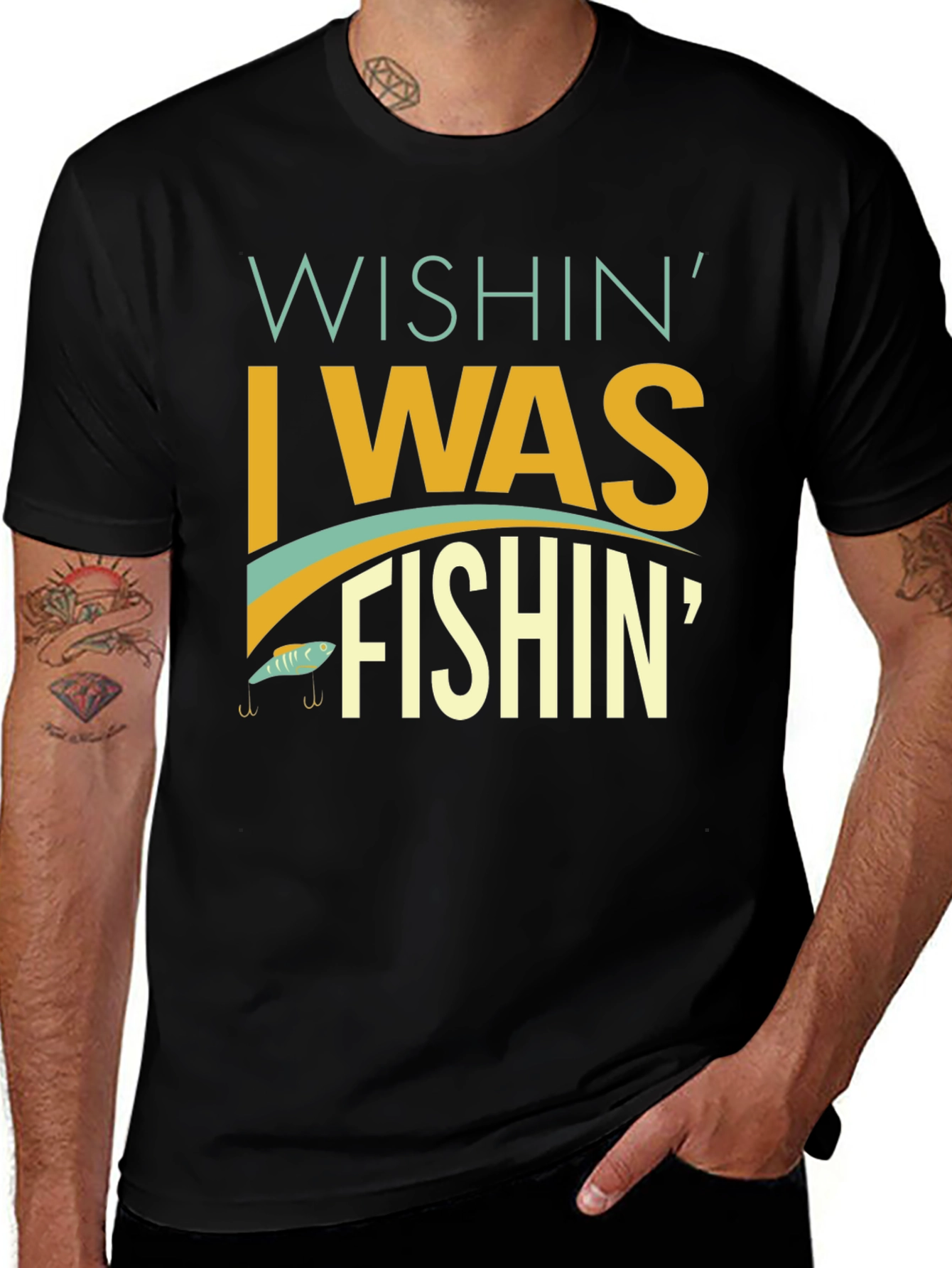 Wishin I Was Fishin T-Shirt - Angler Apparel
