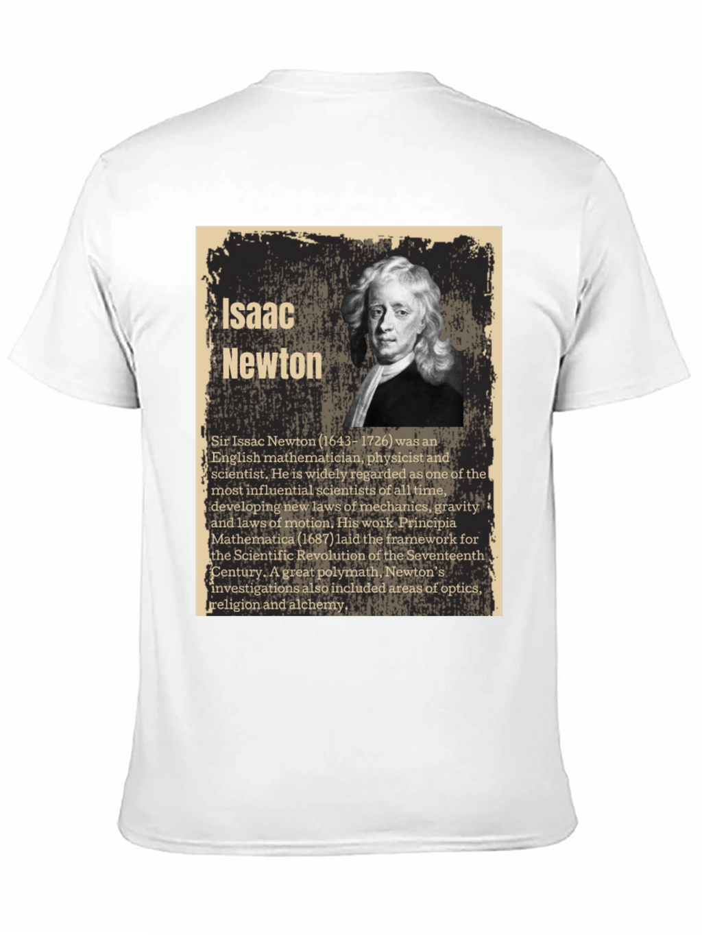 Isaac Newton Portrait Graphic T-Shirt