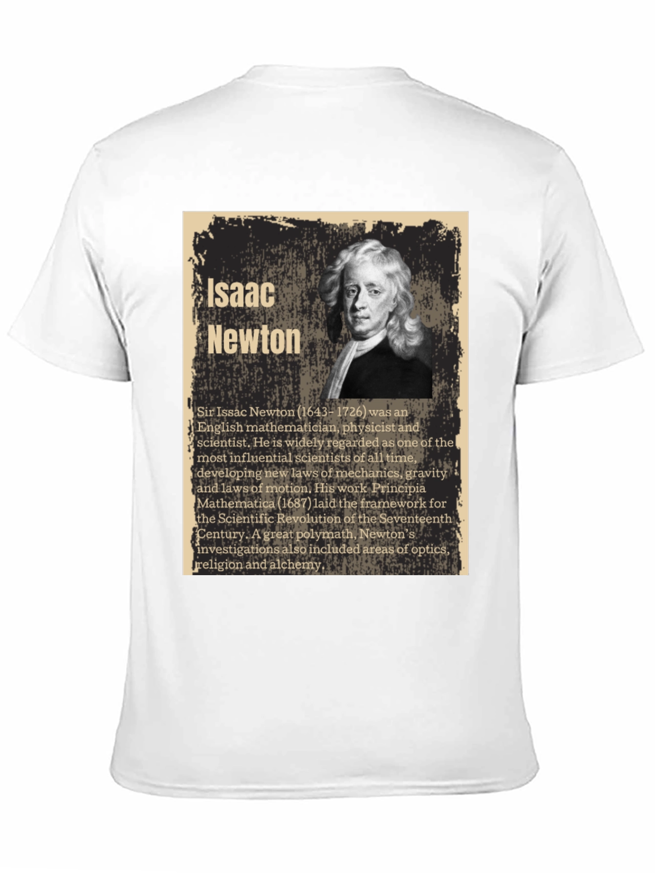 Isaac Newton Portrait Graphic T-Shirt