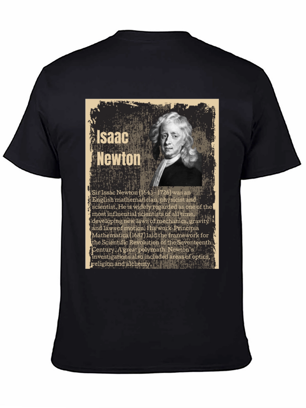 Isaac Newton Portrait Graphic T-Shirt