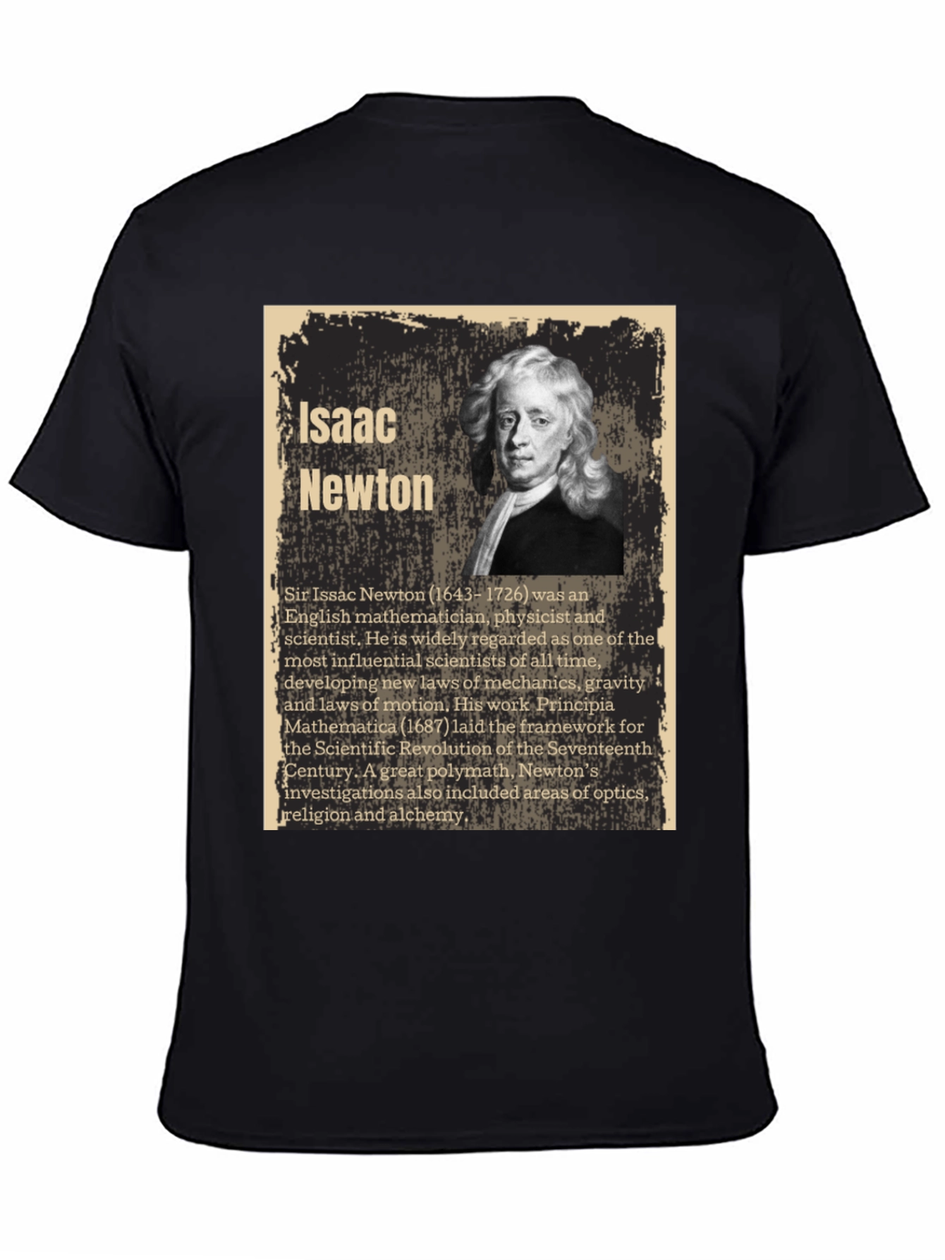 Isaac Newton Portrait Graphic T-Shirt