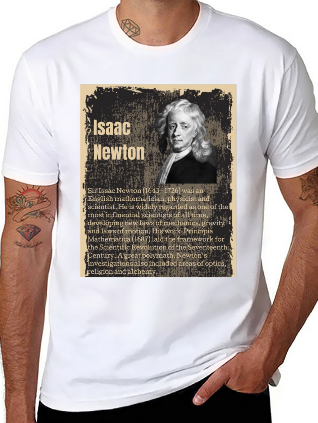 Isaac Newton Portrait Graphic T-Shirt