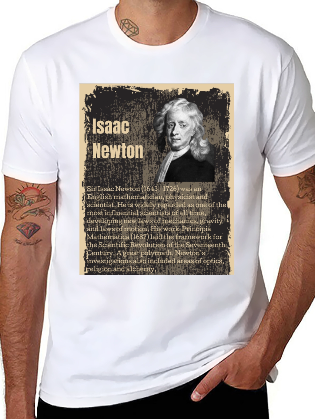 Isaac Newton Portrait Graphic T-Shirt
