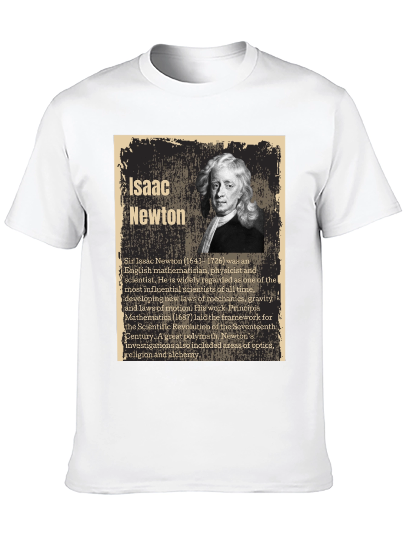 Isaac Newton Portrait Graphic T-Shirt