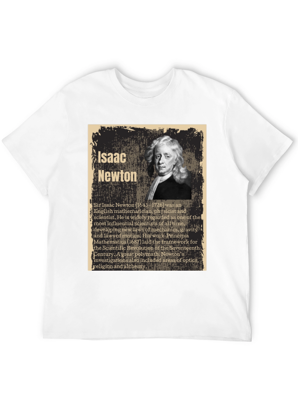 Isaac Newton Portrait Graphic T-Shirt