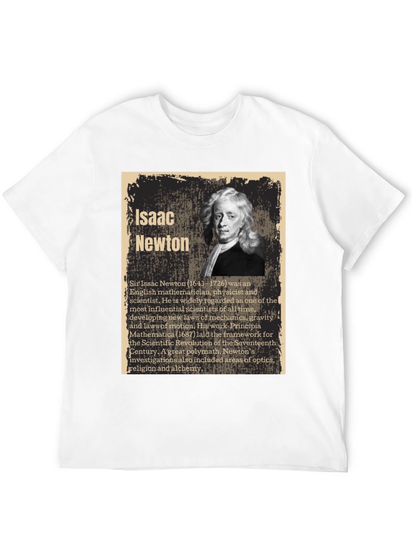 Isaac Newton Portrait Graphic T-Shirt
