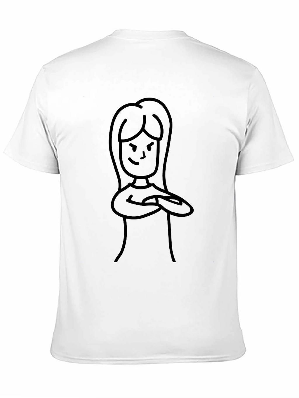 Cool Black T-Shirt with Cartoon Woman Graphic