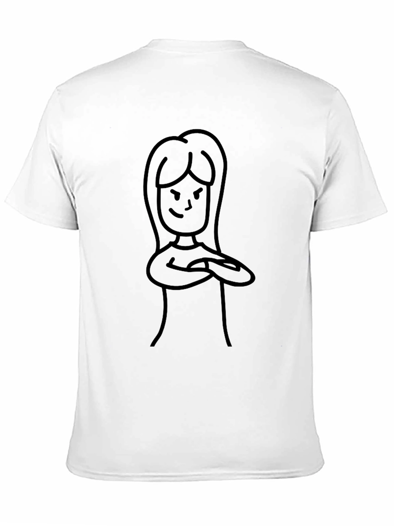 Cool Black T-Shirt with Cartoon Woman Graphic