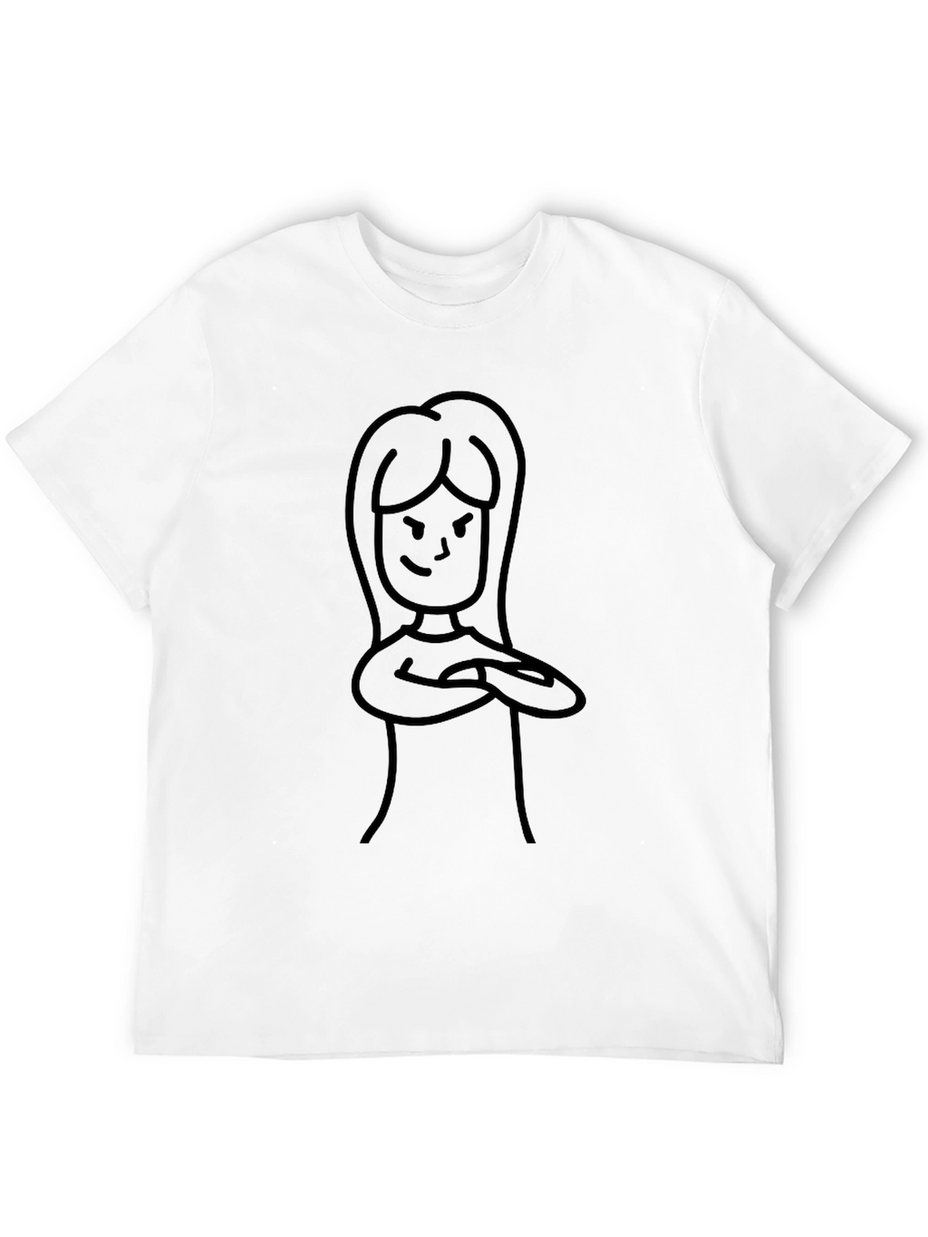 Cool Black T-Shirt with Cartoon Woman Graphic