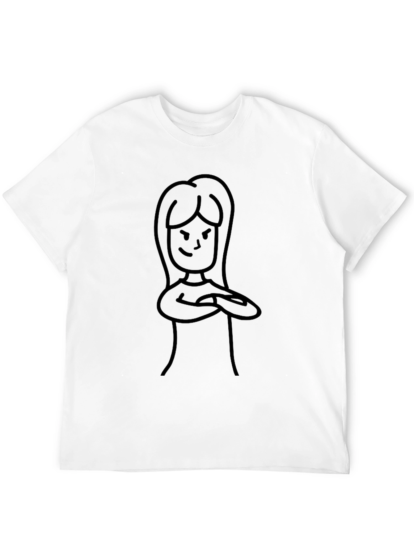 Cool Black T-Shirt with Cartoon Woman Graphic