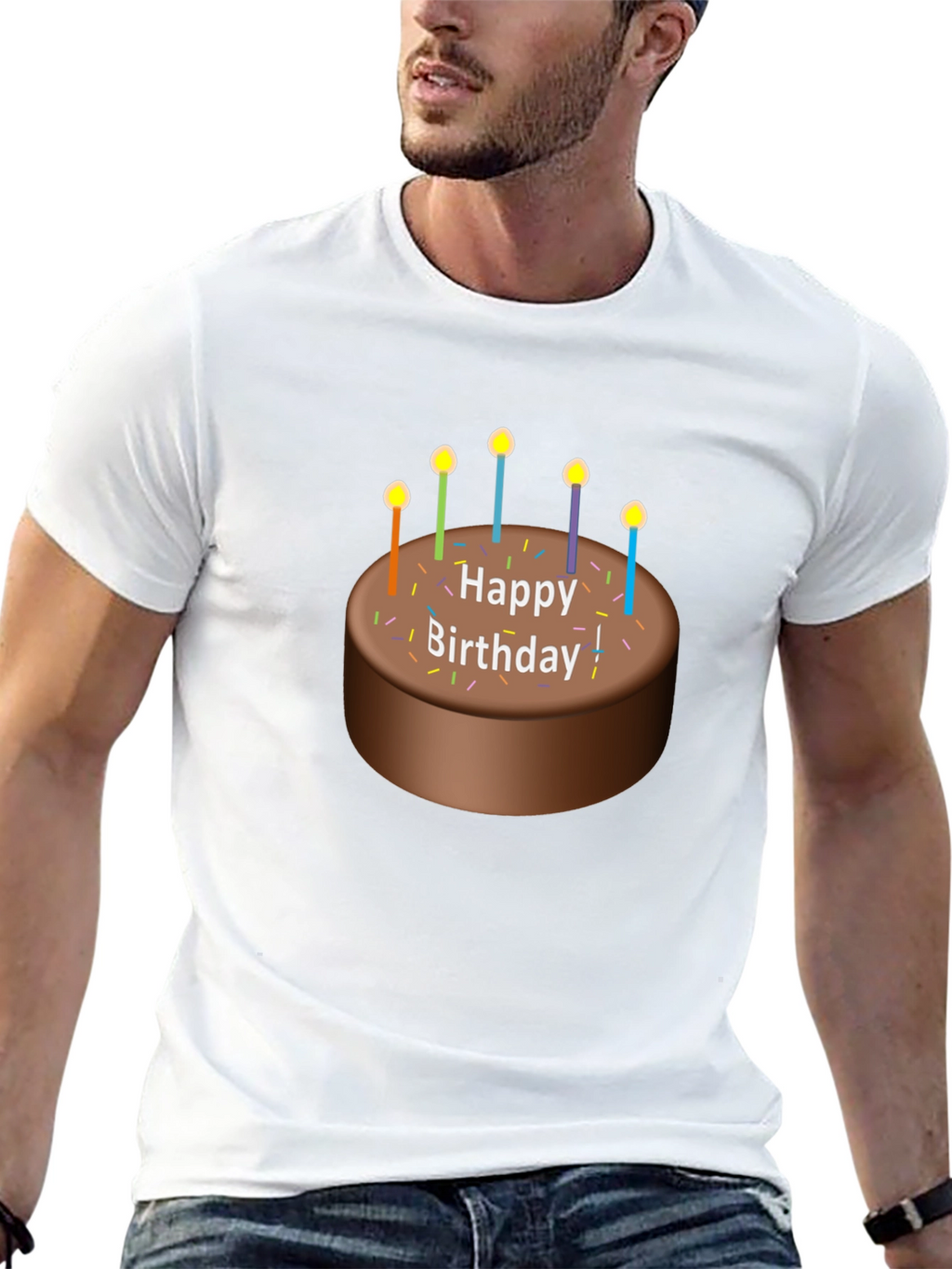 Happy Birthday Cake Graphic T-Shirt