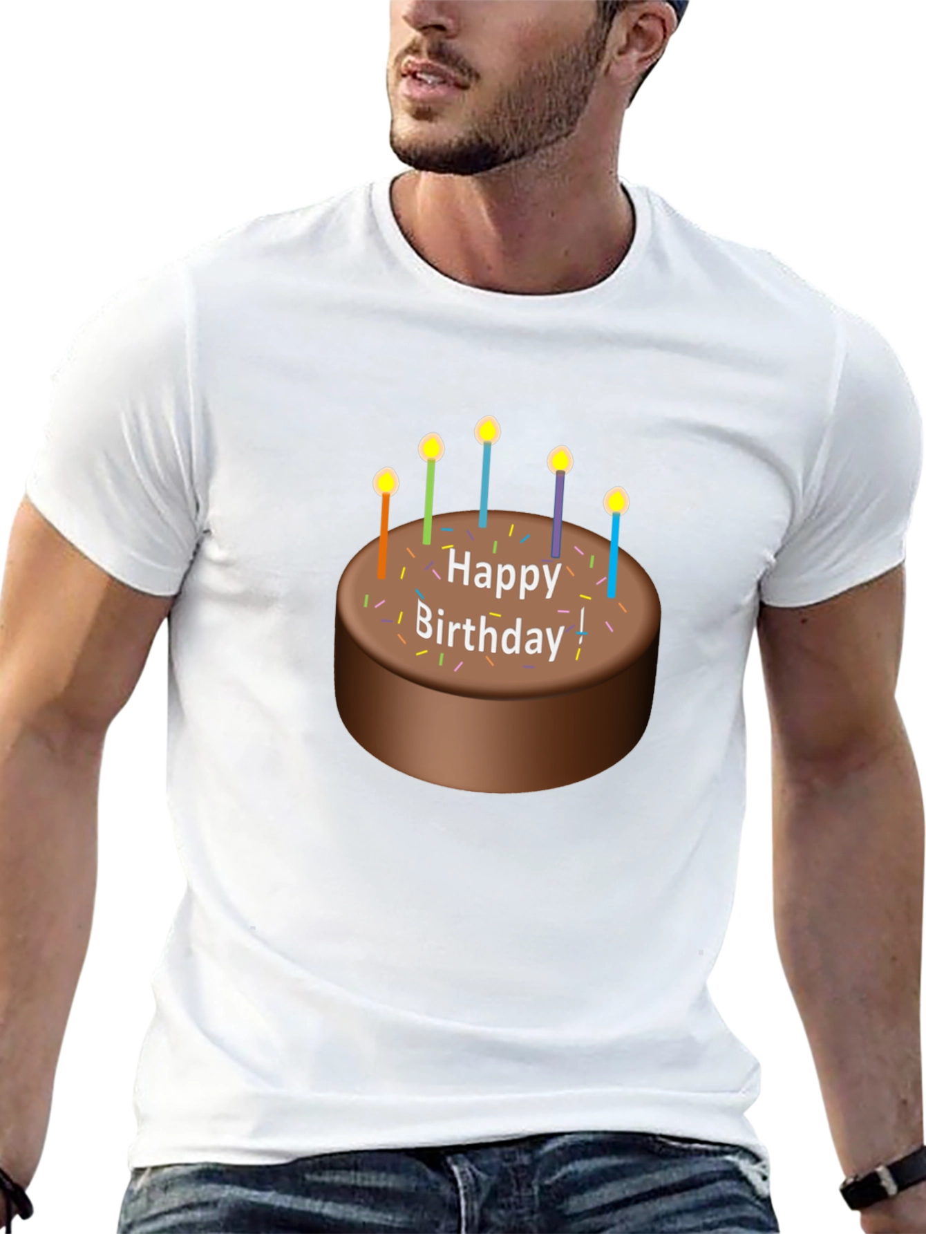 Happy Birthday Cake Graphic T-Shirt