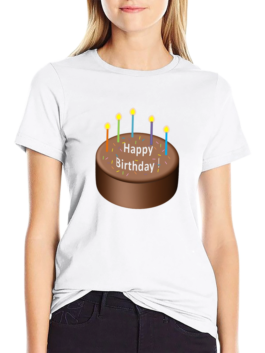 Happy Birthday Cake Graphic T-Shirt
