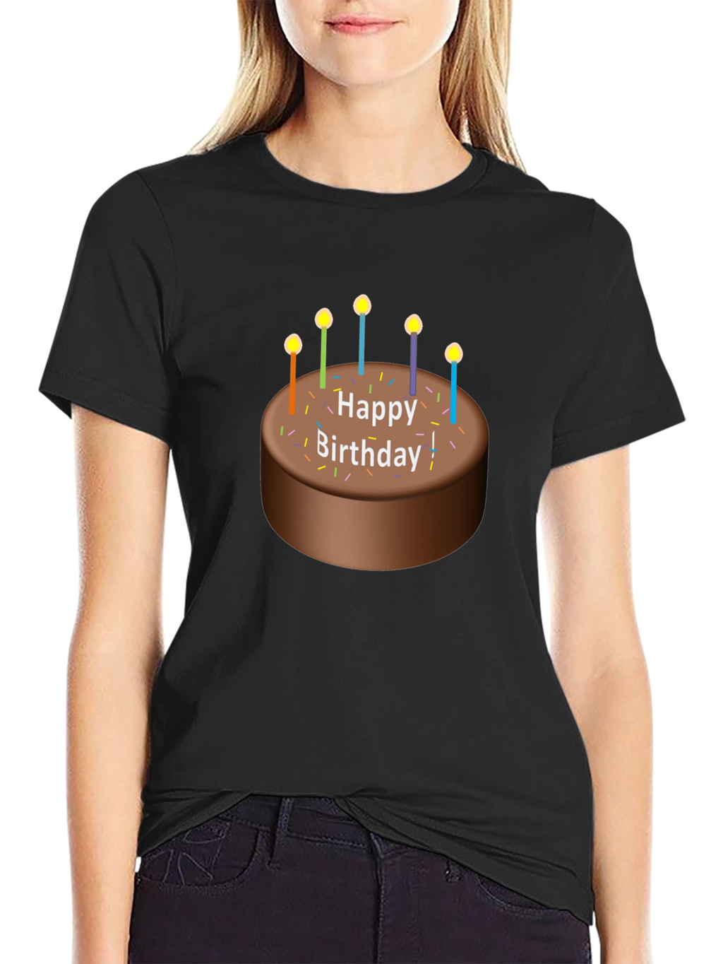 Happy Birthday Cake Graphic T-Shirt