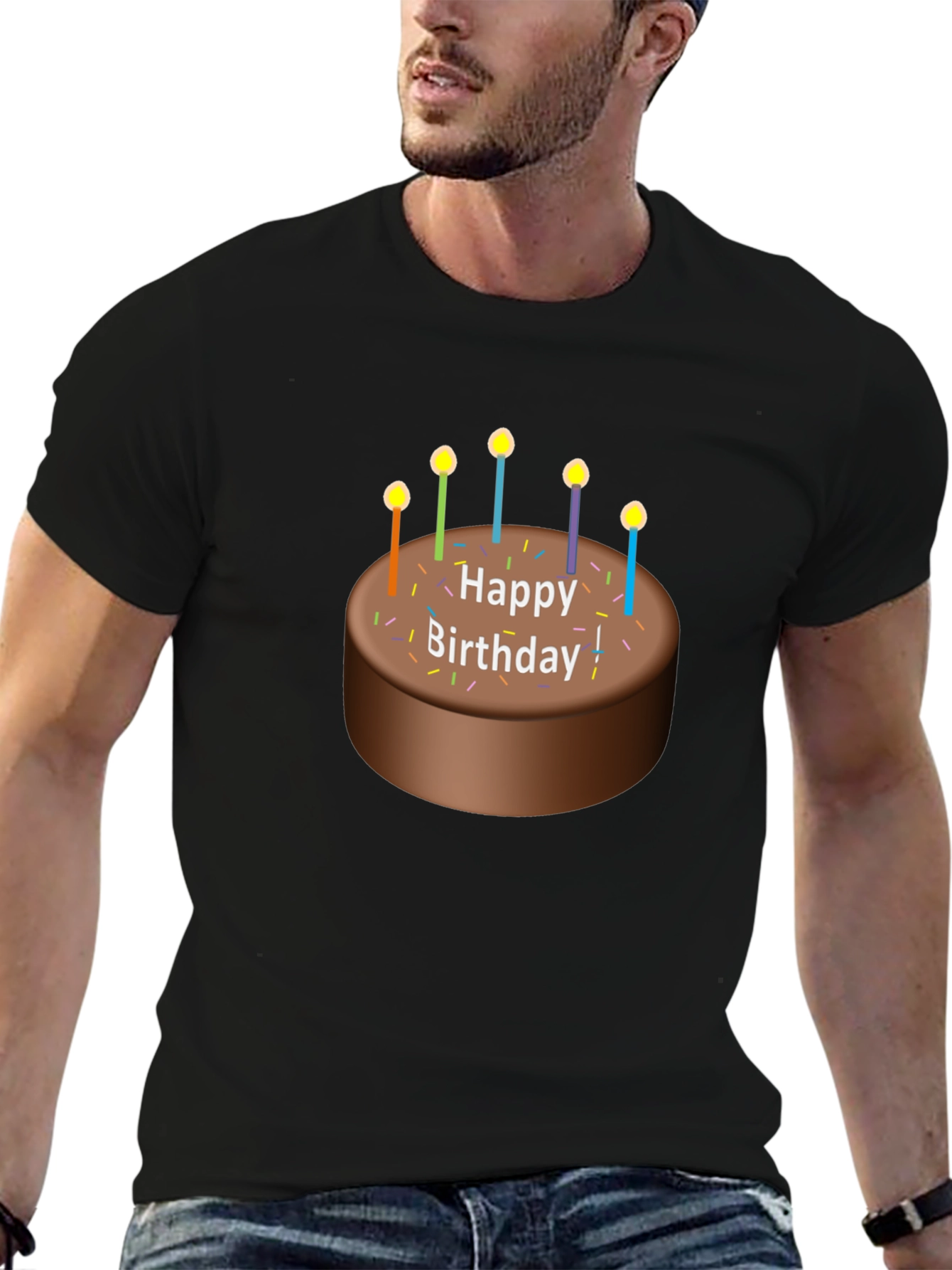 Happy Birthday Cake Graphic T-Shirt
