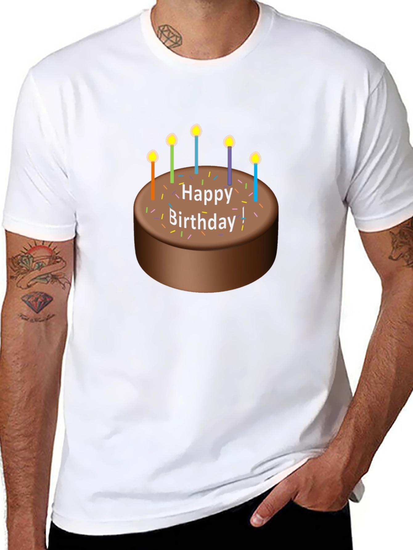 Happy Birthday Cake Graphic T-Shirt