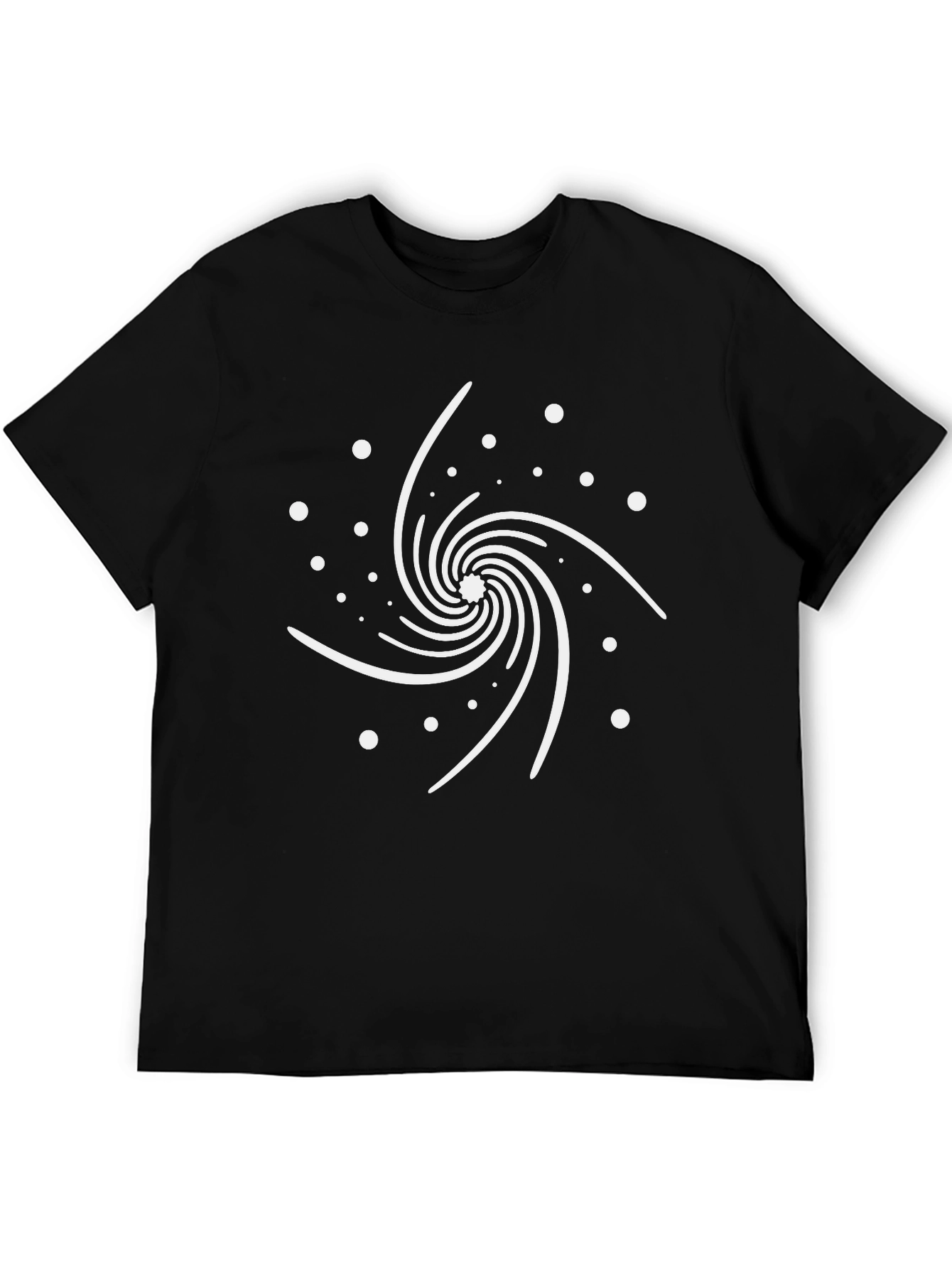 Cosmic Spiral Graphic Tee - Modern Black T-Shirt