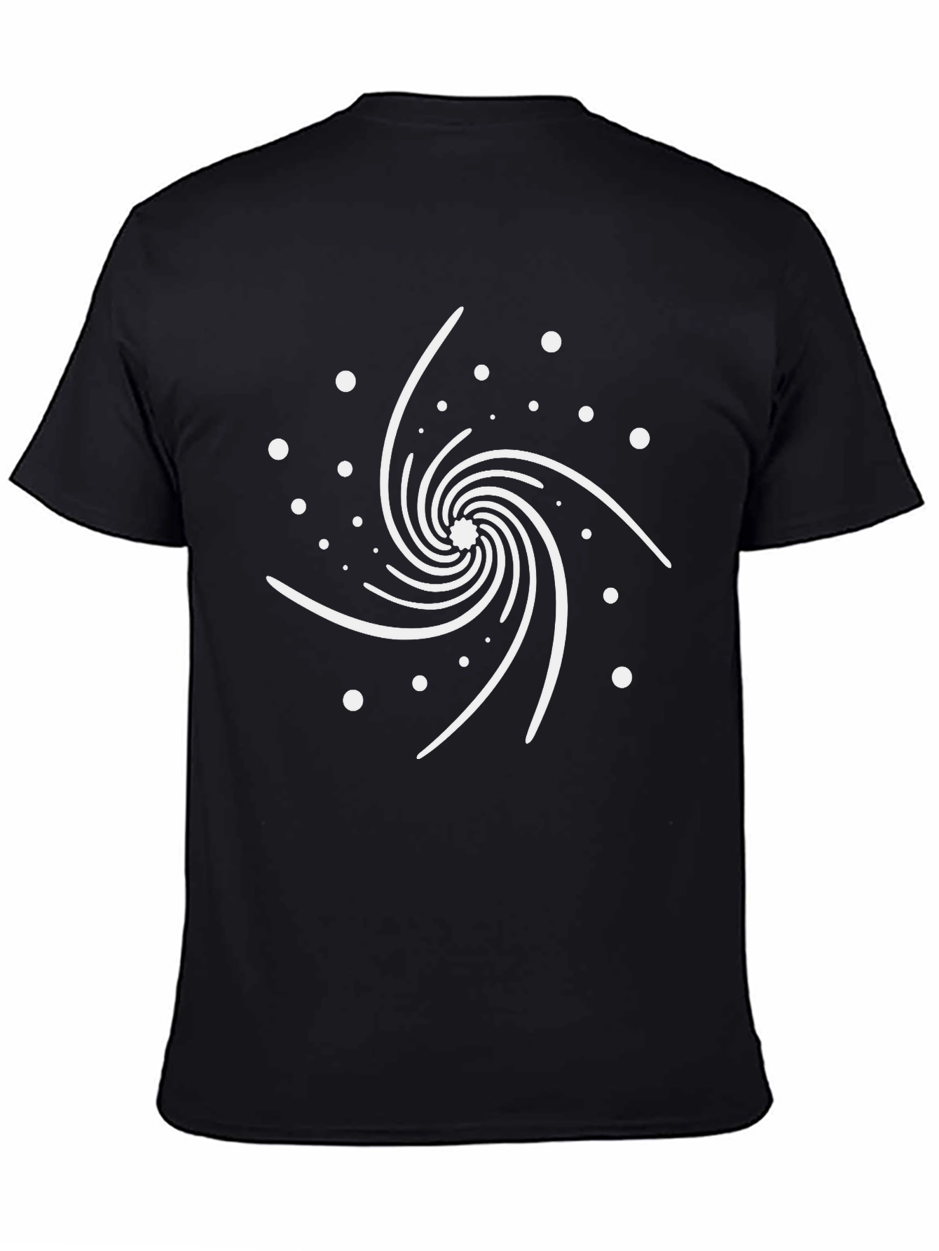 Cosmic Spiral Graphic Tee - Modern Black T-Shirt