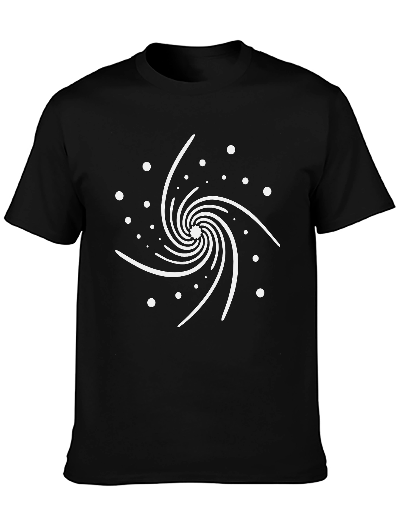 Cosmic Spiral Graphic Tee - Modern Black T-Shirt