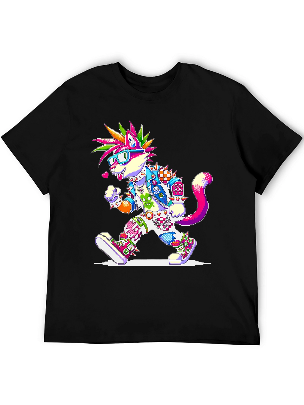 Pixel Punk Cat T-Shirt