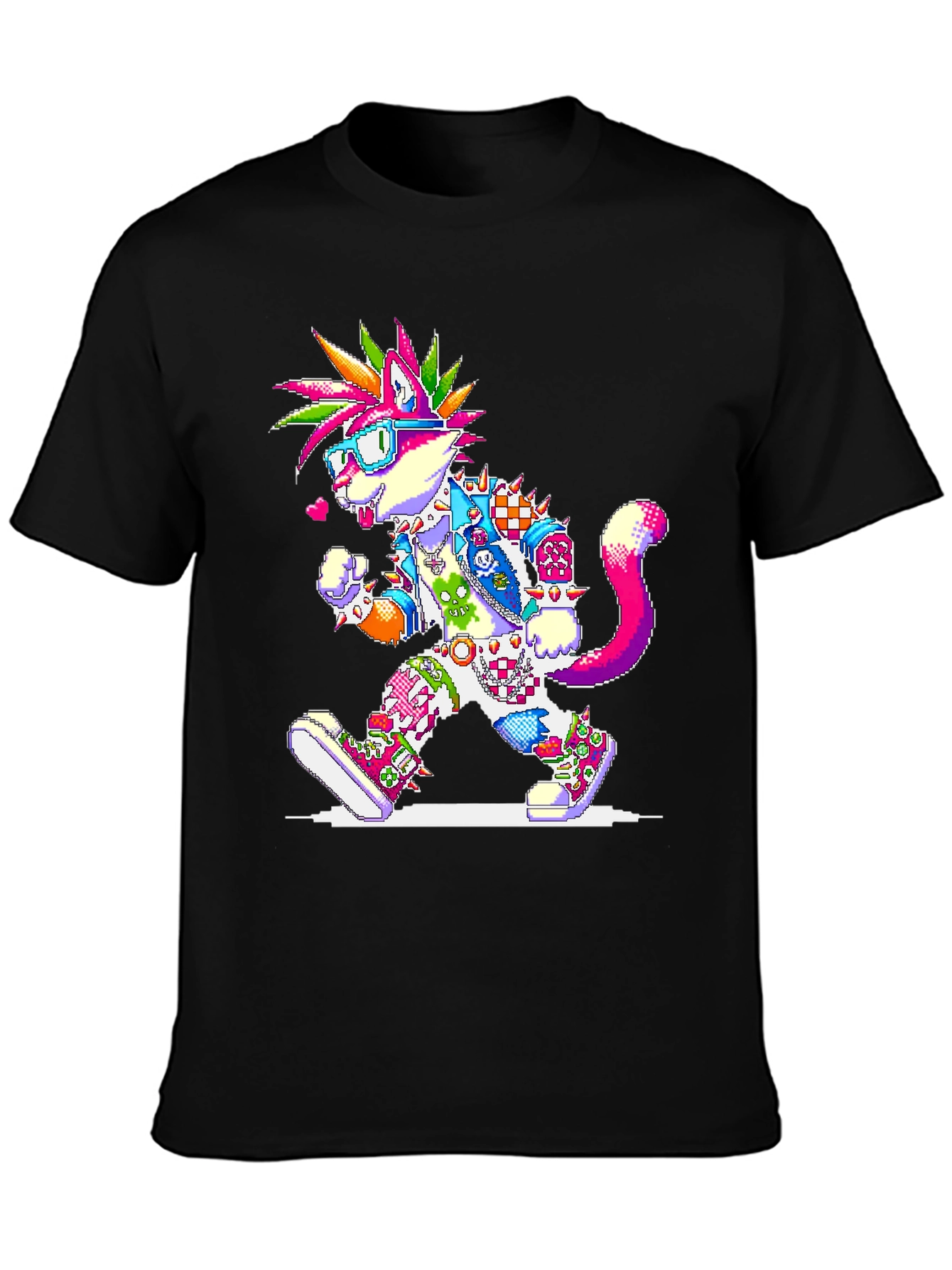 Pixel Punk Cat T-Shirt