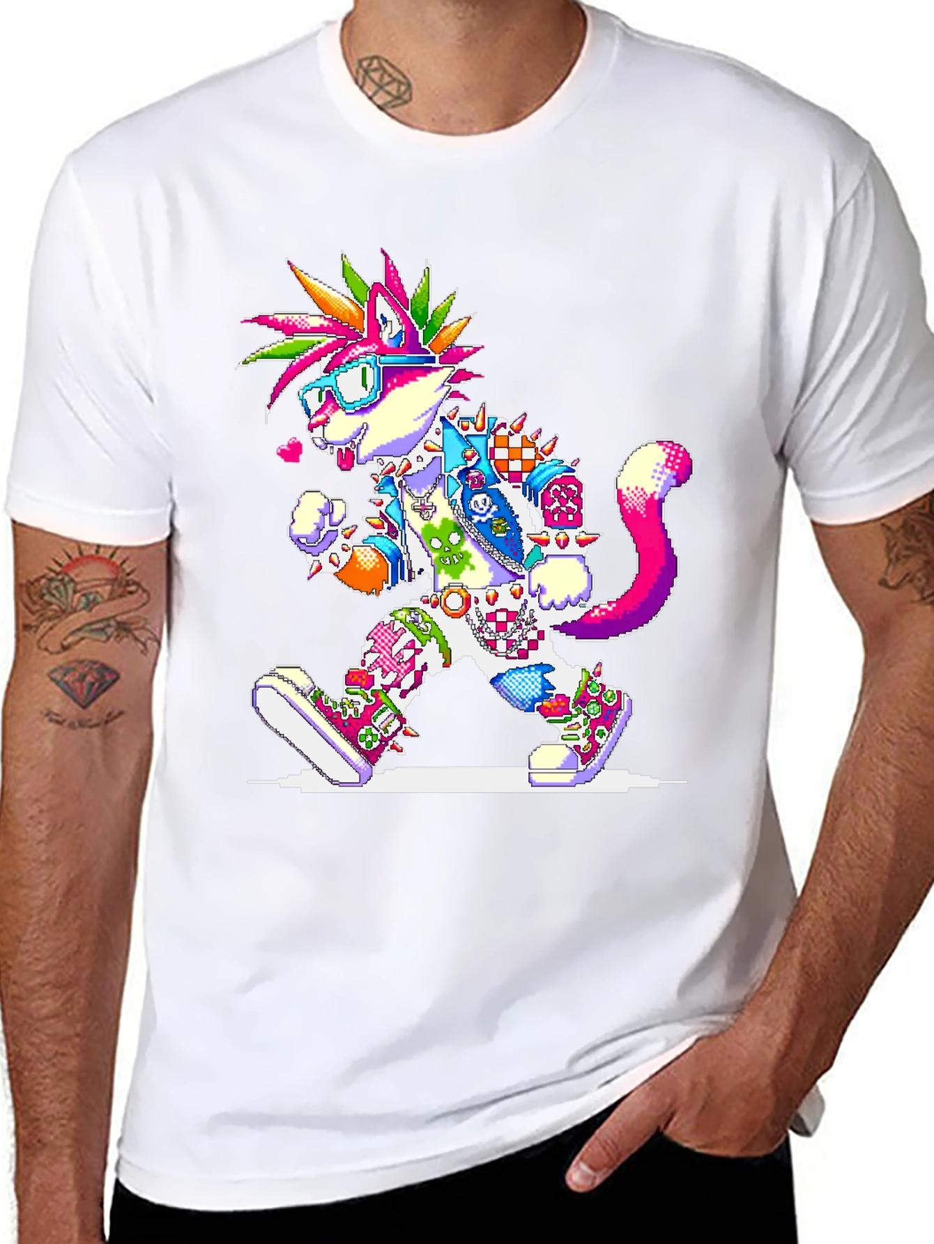 Pixel Punk Cat T-Shirt