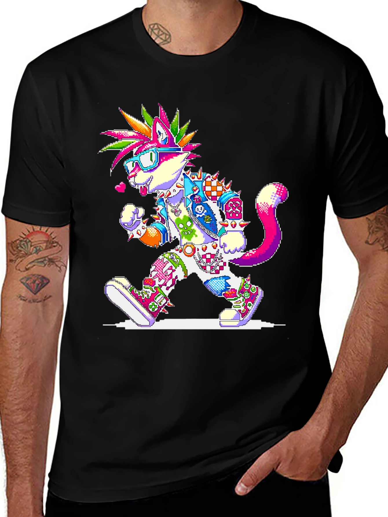 Pixel Punk Cat T-Shirt
