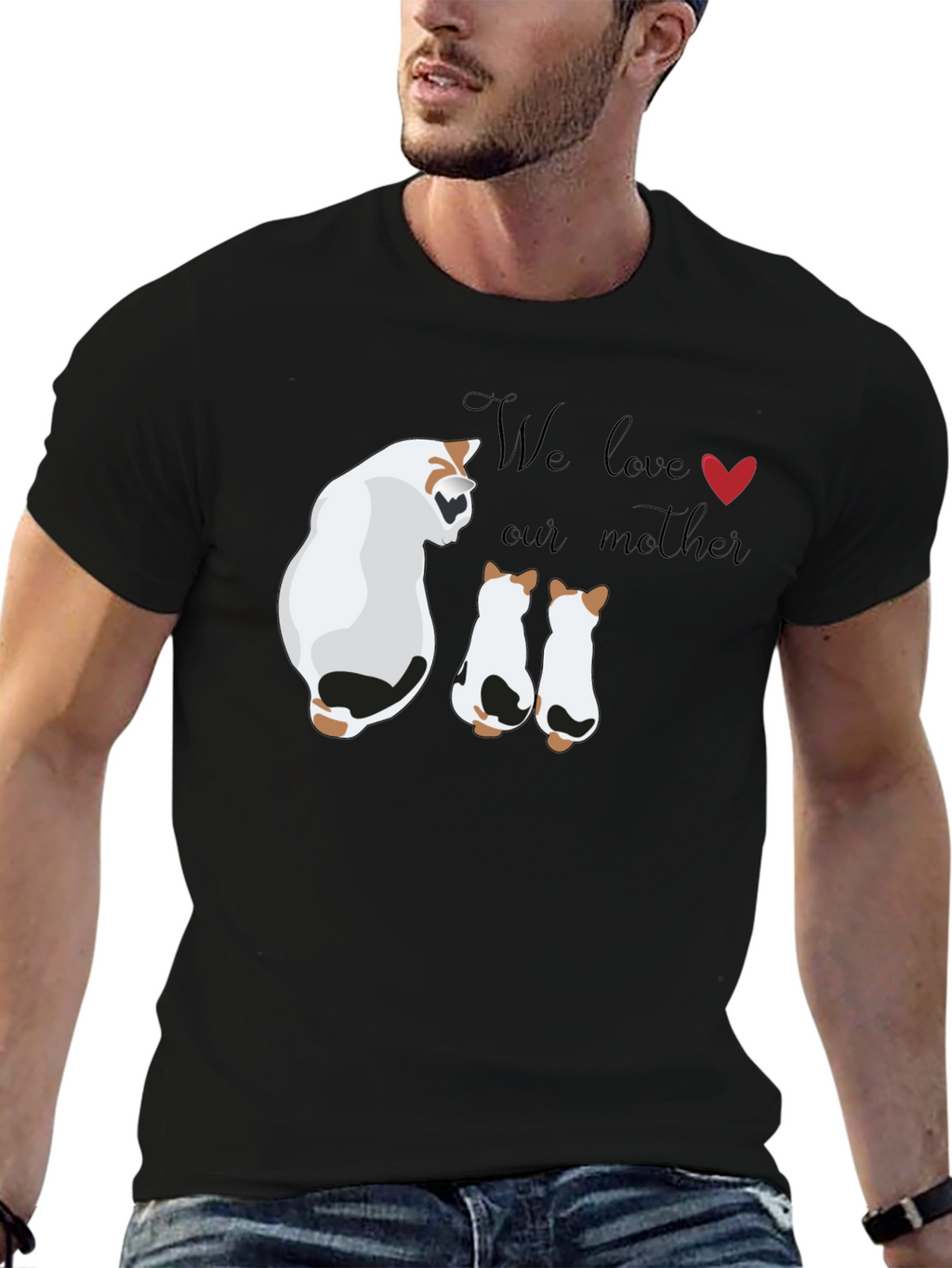 Cute Cat Mom T-Shirt - We Love Our Mother