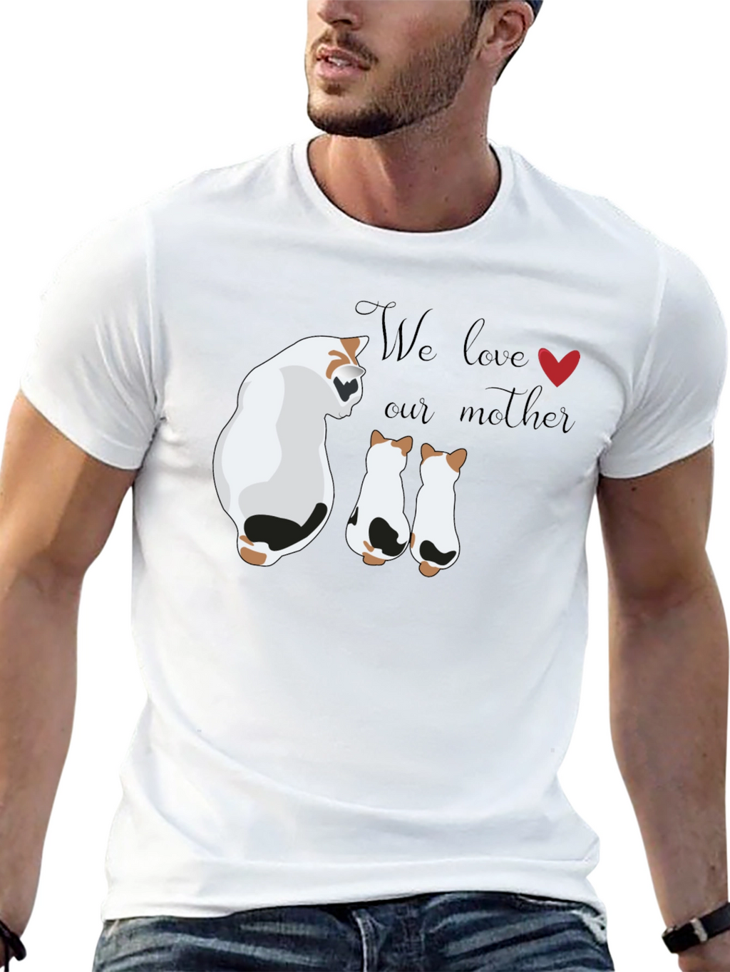 Cute Cat Mom T-Shirt - We Love Our Mother
