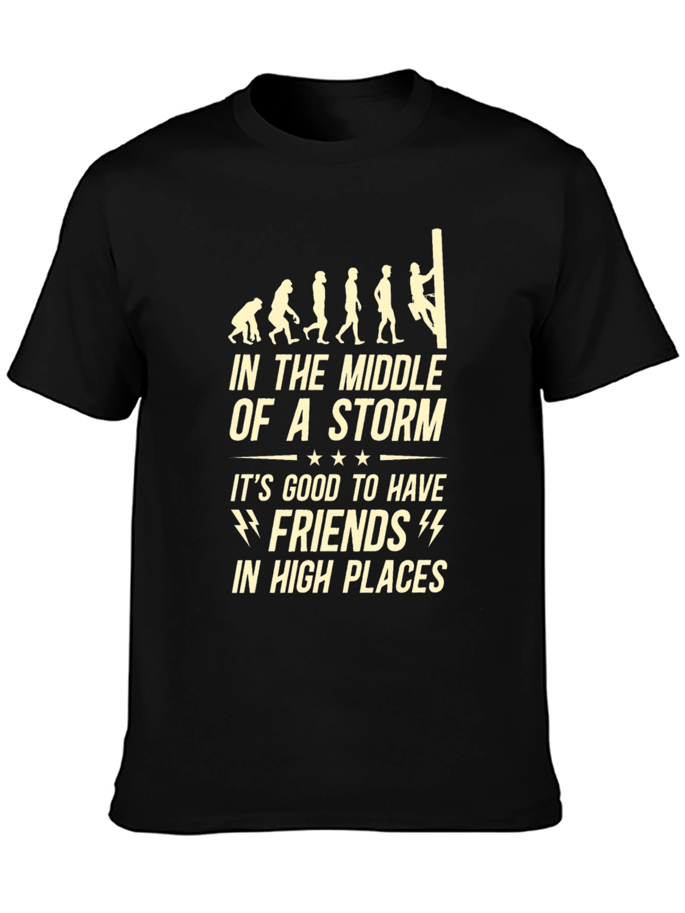 Funny Evolution Climber T-Shirt: Friends in High Places Tee