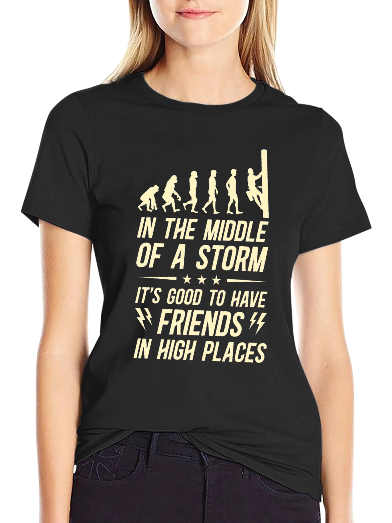 Funny Evolution Climber T-Shirt: Friends in High Places Tee