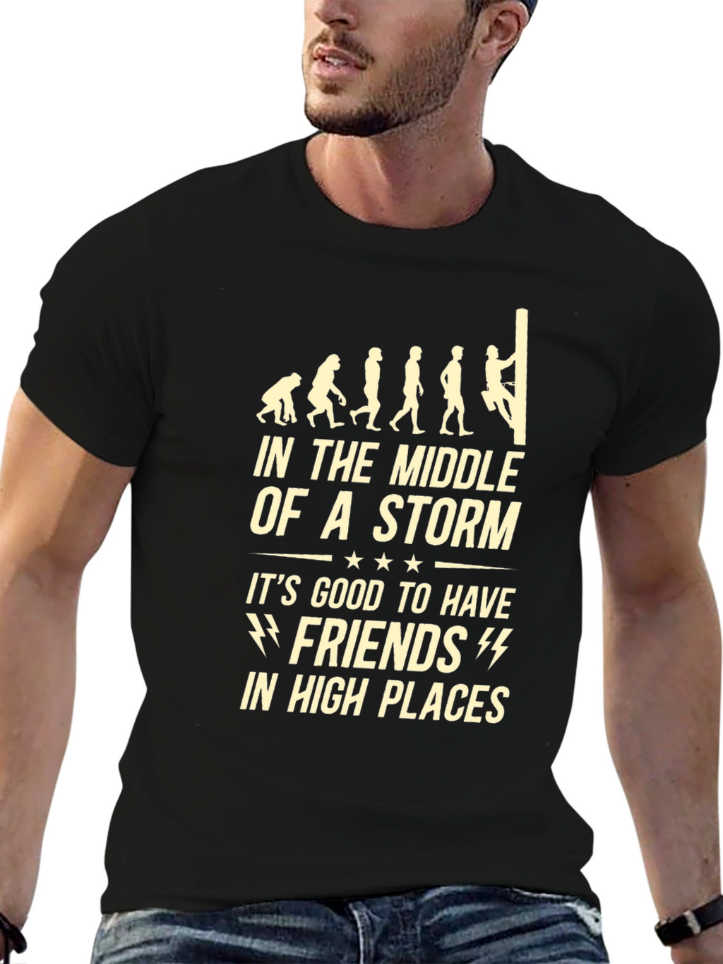 Funny Evolution Climber T-Shirt: Friends in High Places Tee