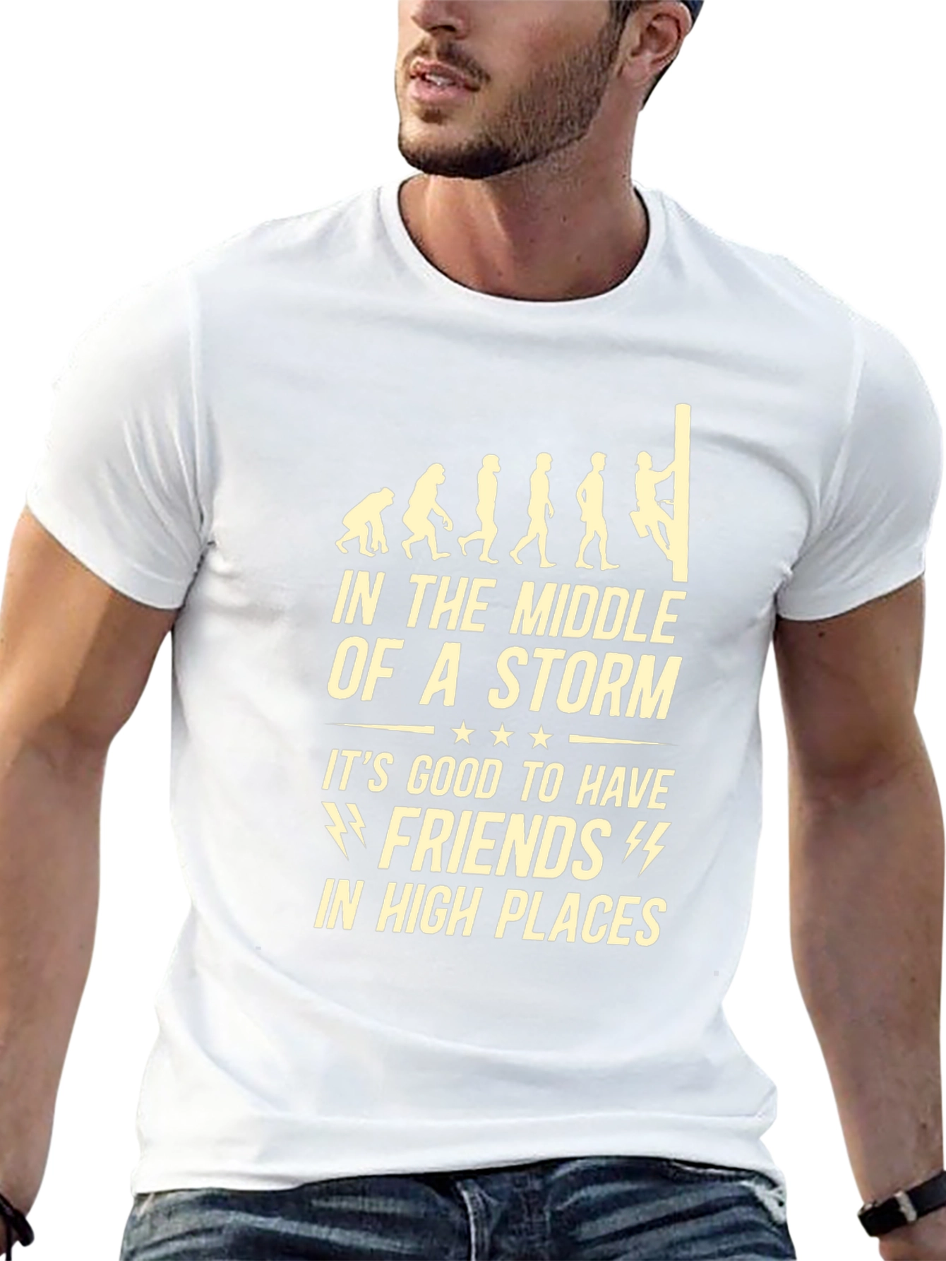 Funny Evolution Climber T-Shirt: Friends in High Places Tee