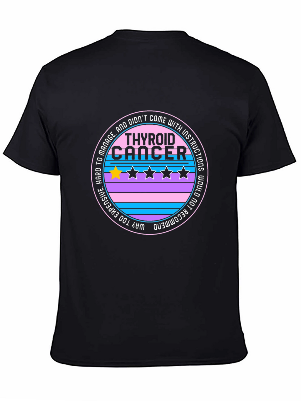 Thyroid Cancer One-Star Review Graphic T-Shirt