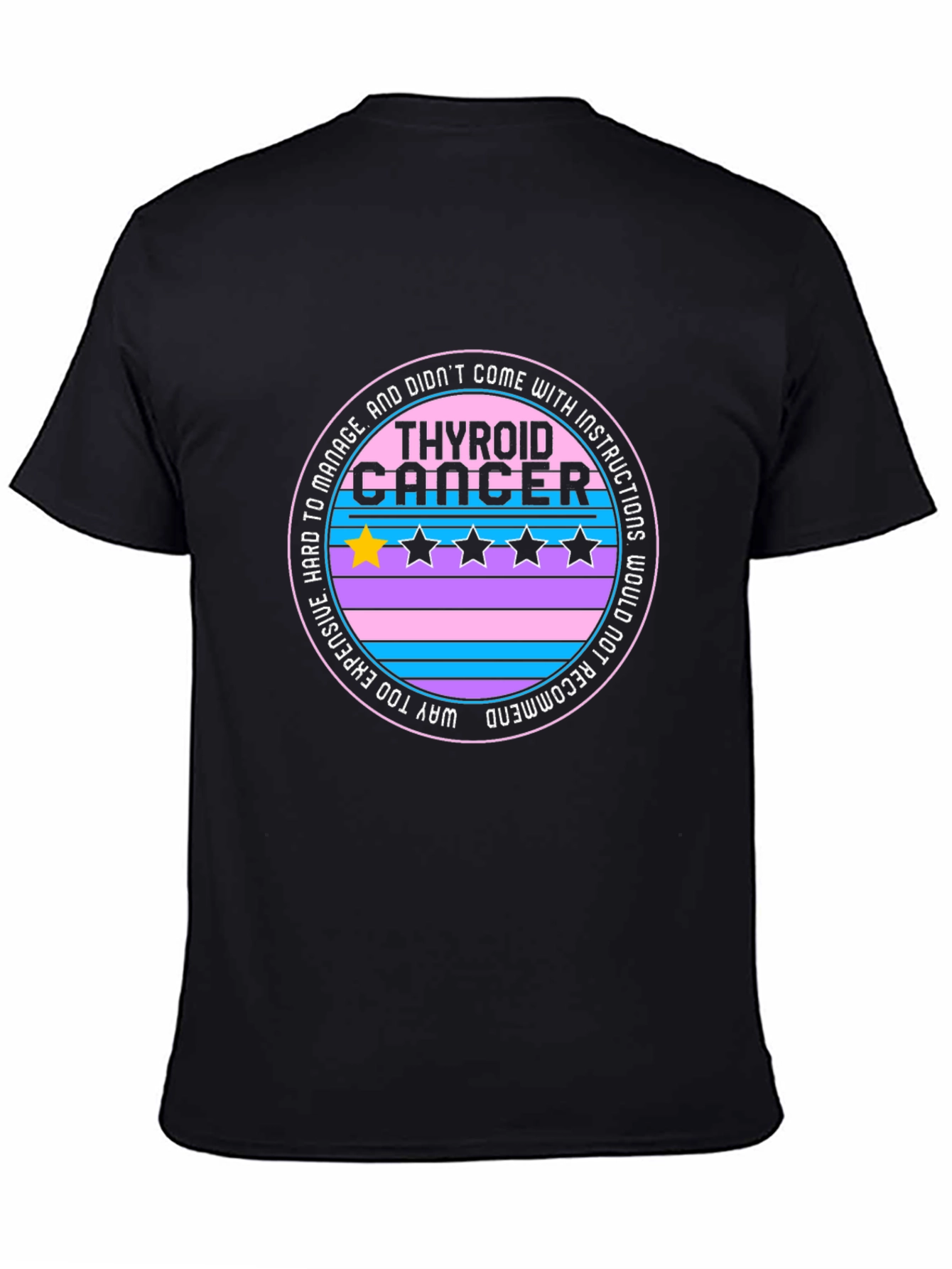 Thyroid Cancer One-Star Review Graphic T-Shirt