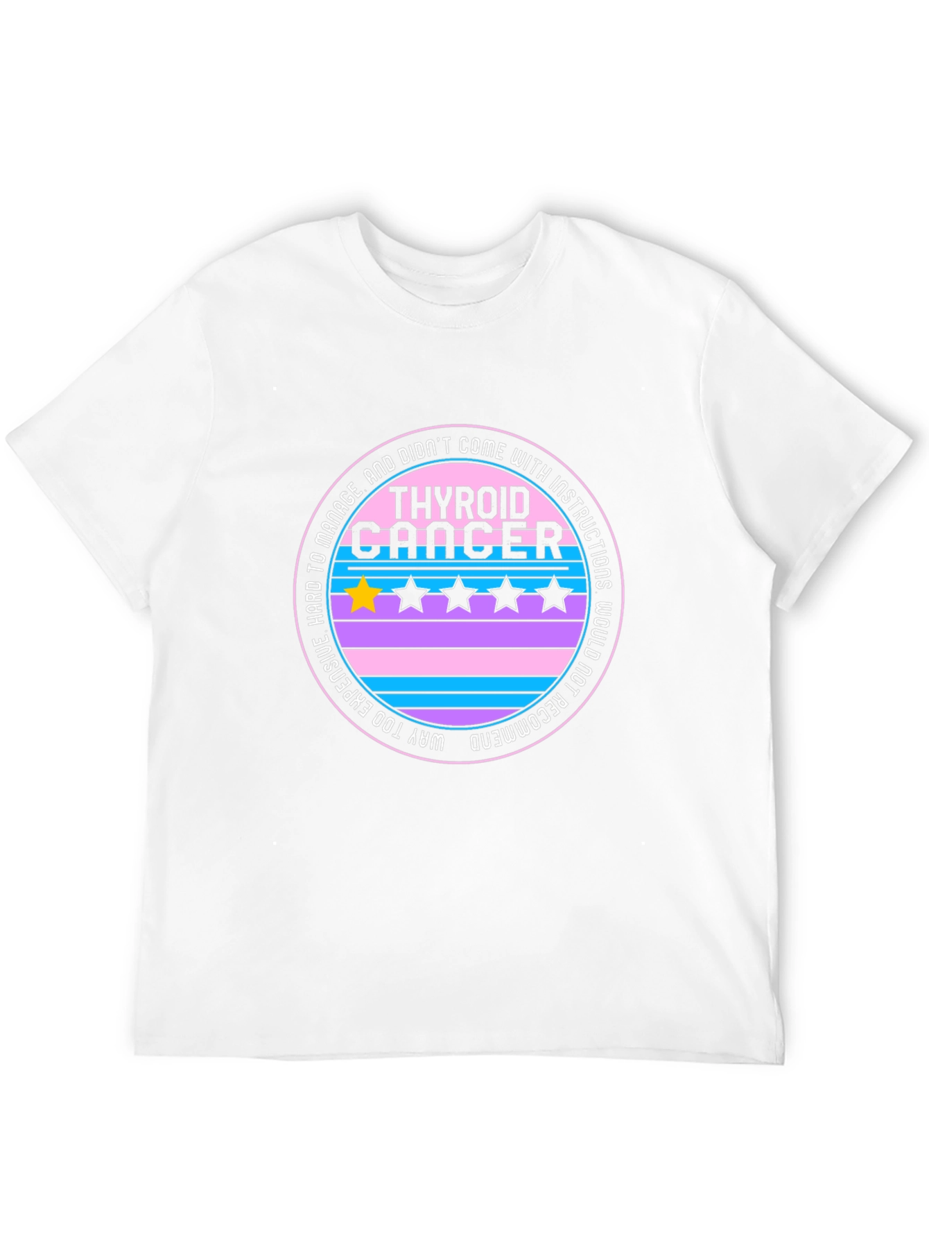 Thyroid Cancer One-Star Review Graphic T-Shirt