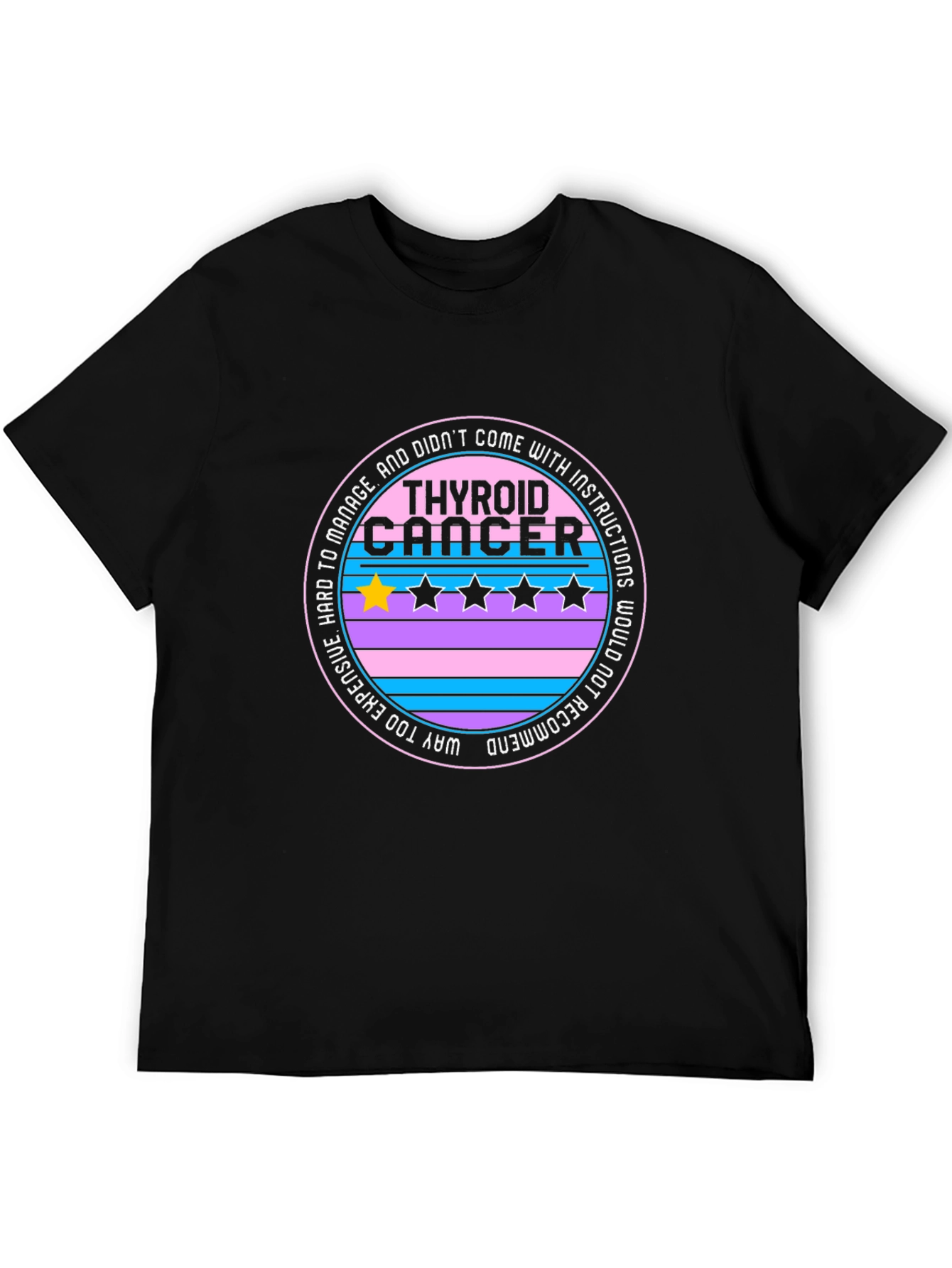 Thyroid Cancer One-Star Review Graphic T-Shirt
