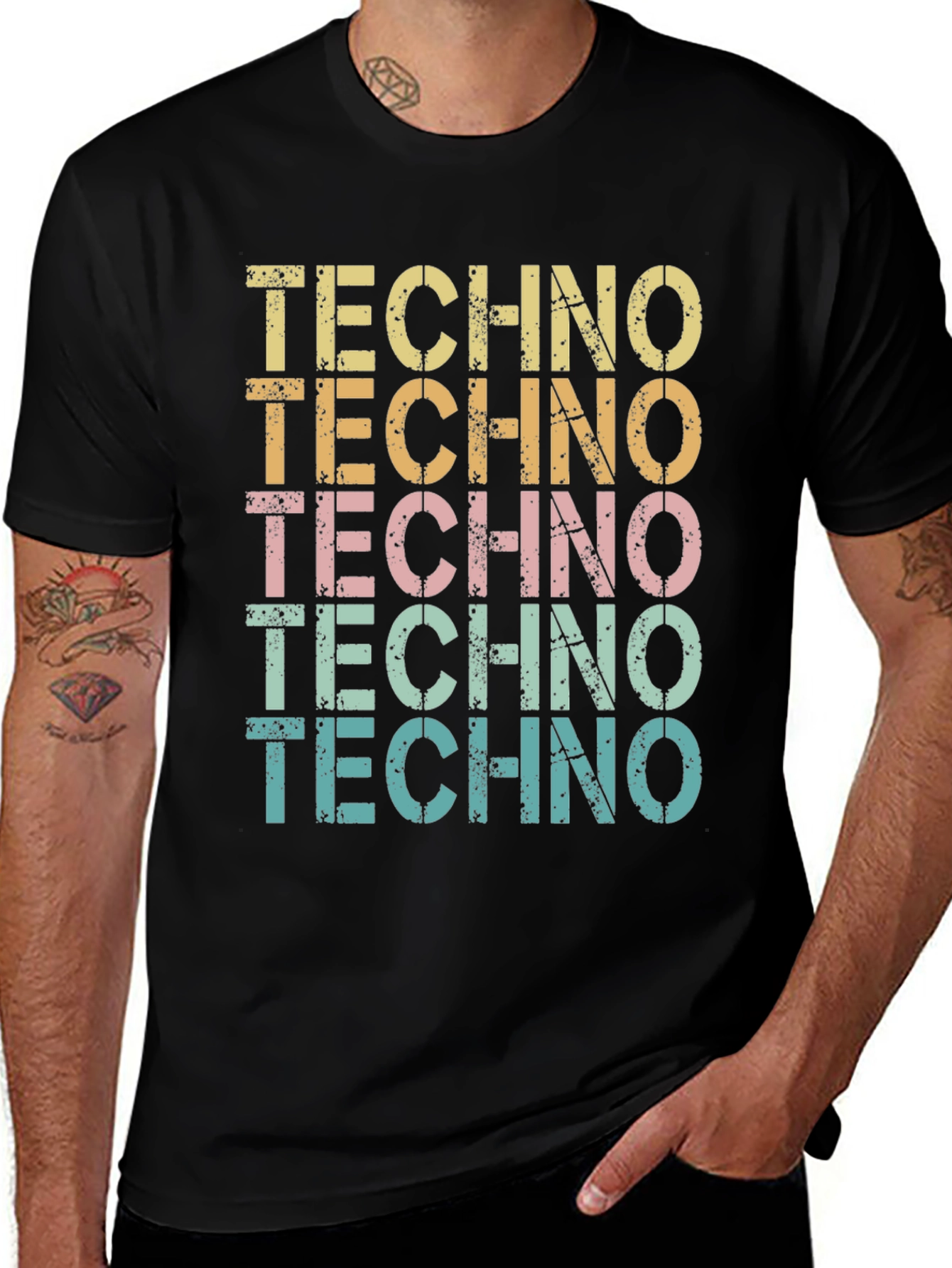 Retro Techno T-Shirt - Vintage Style Music Tee