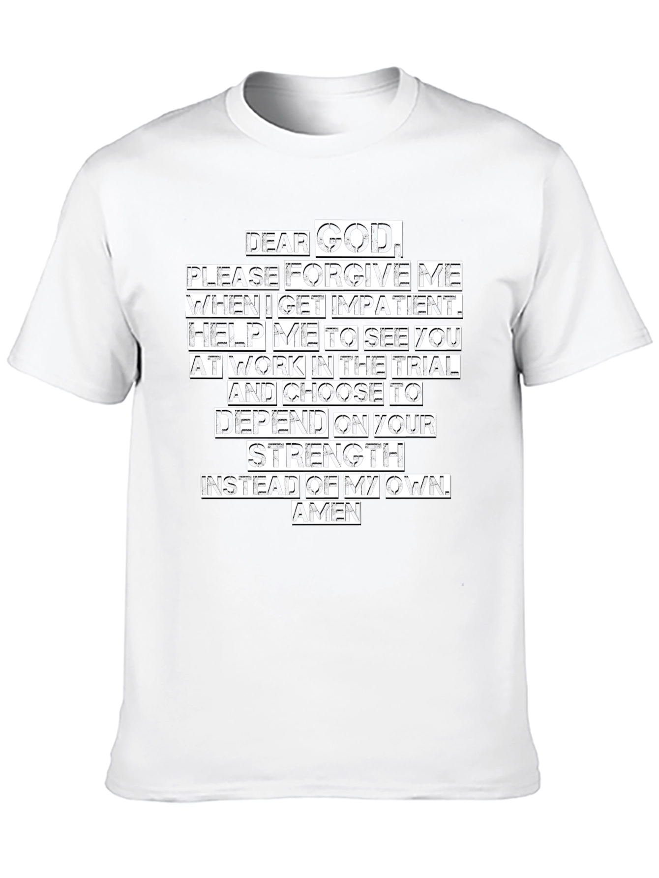 Dear God Prayer Black T-Shirt