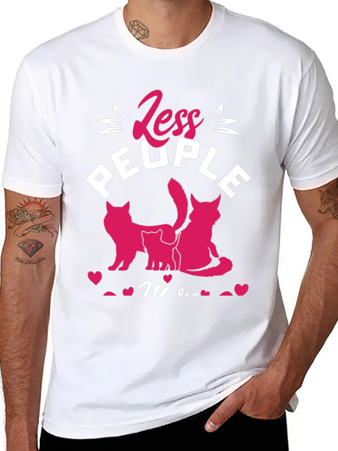 Less People More Cats Graphic Tee