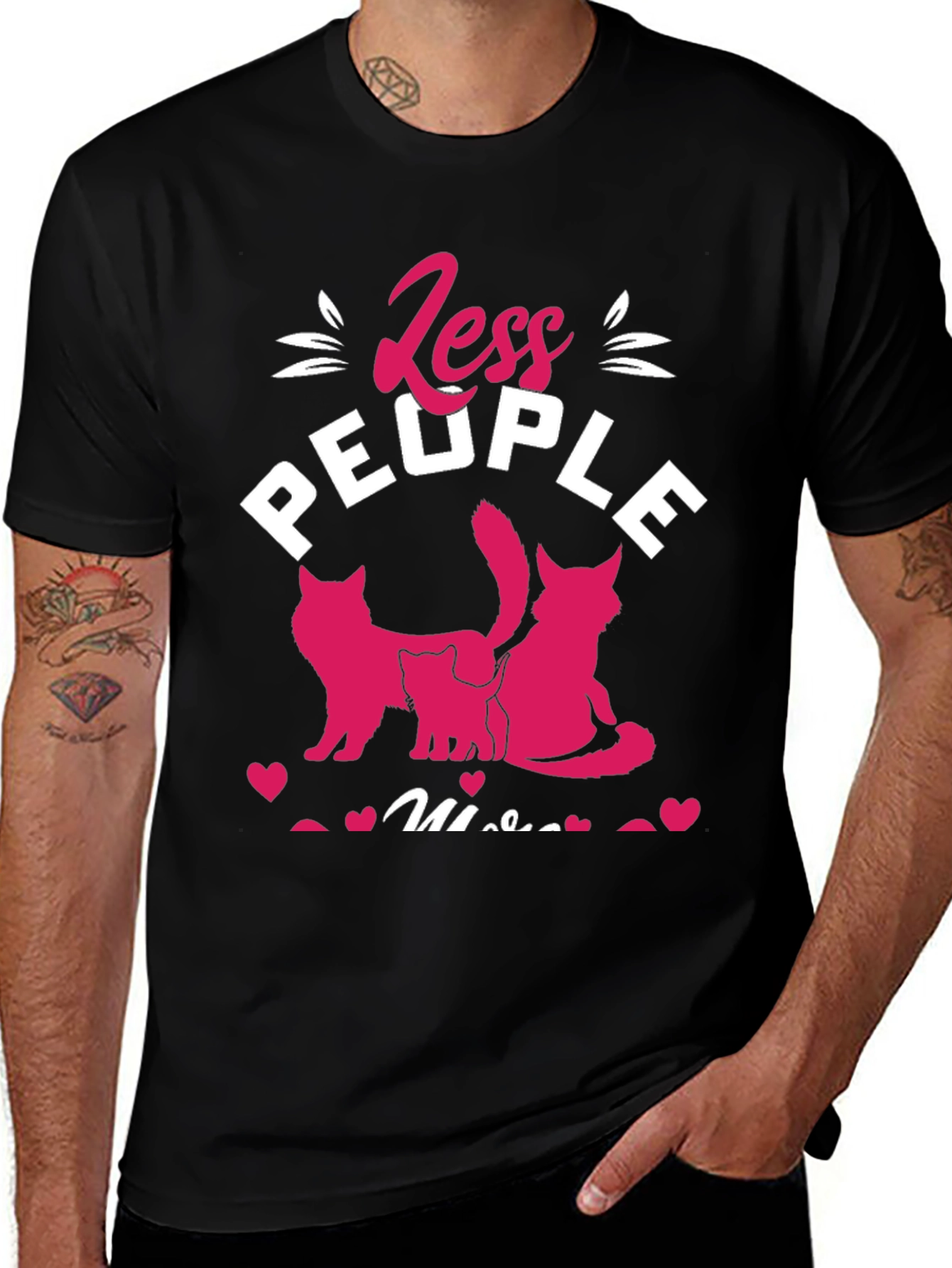 Less People More Cats Graphic Tee