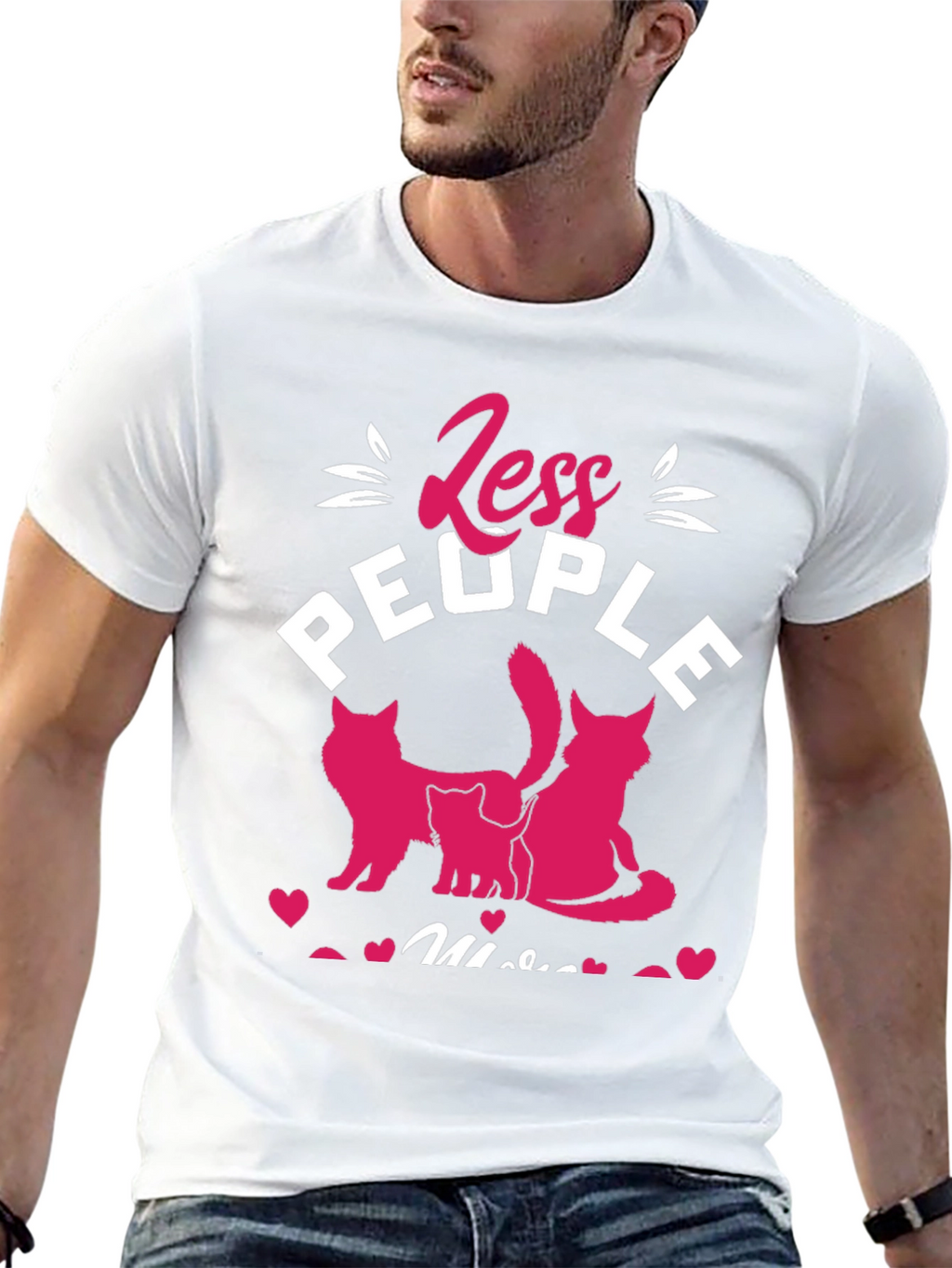 Less People More Cats Graphic Tee