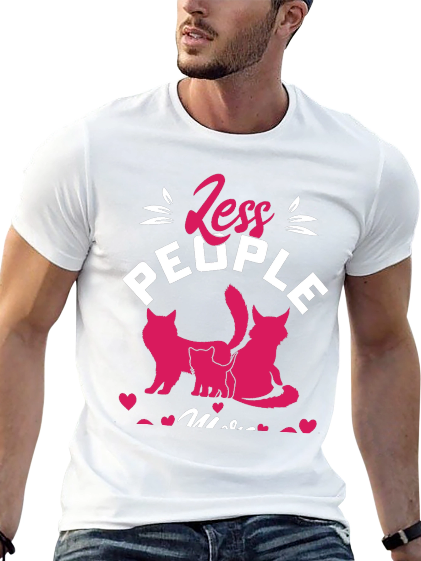 Less People More Cats Graphic Tee