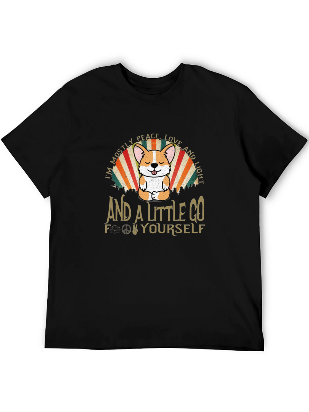 Peace Love & Corgi Graphic Tee