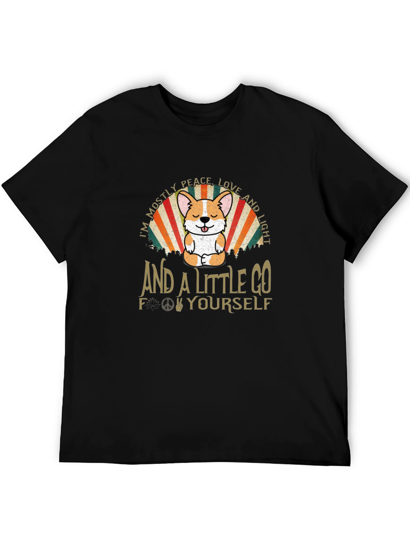 Peace Love & Corgi Graphic Tee